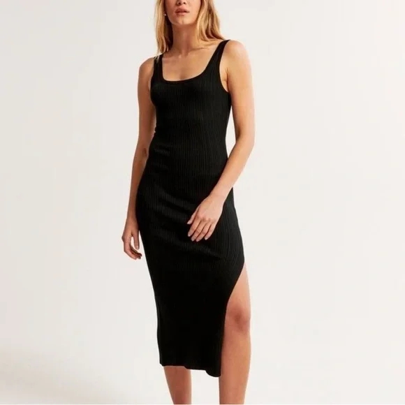 Dynamite | Dresses | Dynamite Black Ribbed Midi Tank Dress | Poshmark